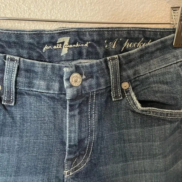 7 For All Mankind Dark Blue Boot Cut Jeans “A” Pocket 7FAM - Picture 3 of 5